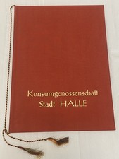 DDR Urkundenmappe /Dokumentenmappe - Konsumgenossenschaft Stadt Halle A4