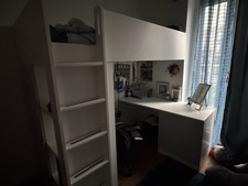 IKEA Kinder Hochbett , Fast Neu, Angebot, Weiß Grau Farbe , Nur 170 €