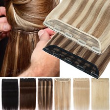 Ein Tressen Clip in 100% Echthaar Extensions Haarverlängerung Echt Haarteil Weft
