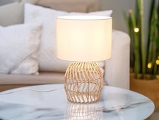 Tischleuchte RIKE mit Rattan
