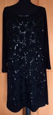 MAGNA ❤ Tunika Shirt A-Form schwarz Pailletten slinky stretch ❤ Gr. 2XL 48/50
