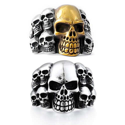 Edelstahl ring totenkopf - edelstahl,