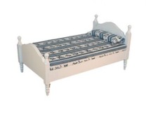 Puppenstube - Bett weiß /