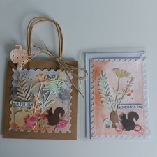 **Geschenktüte mit Grußkarte**für Geburtstage/besondere Anlässe**handgefertigt**