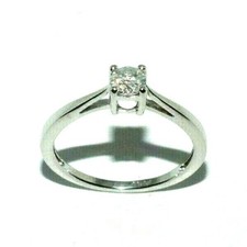 Damen Elegant 18ct Weiss Gold Solitaire Diamant Verlobungsring Größe M