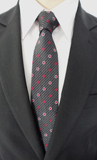 NEU - ATWARDSON Herren Anlass / Business Krawatte - anthrazit-rot - Seide - Slim