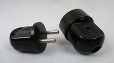 alte DDR Bakelit Stecker und Kupplung ohne Schutzkontakt - Top Zustand