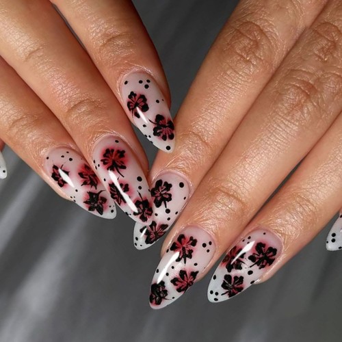 French style black red - black,