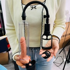 Manuell Penis Pumpe Neu Vakuumpumpe Expander 4 Pcs Penisringe Ballstrecher DE