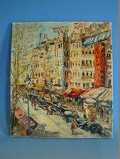 RS1116-182: Gemälde Straßenansicht Paris Boulevard signiert Chasseur