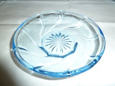 Obstschüssel Art Déco **Schale Hellblau** Pressglas Antik Glasschale Vintage