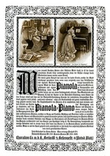 Klavier Pianola Piano XL Reklame 1907 Choralion Guido von Arezzo Monochord