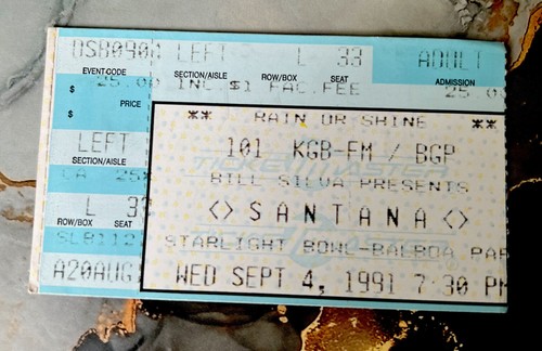 Santana concert ticket - santana,