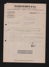 FRANKFURT/M., Brief 1936, Sundheimer & Co. Jute-Garne Jute-Gewebe-Säcke