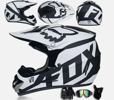 Kinder Erwachsene Motocross Helm Integralhelm + Cross Brille + Handschuhe