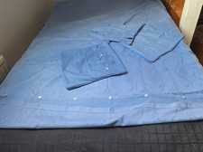 Bettbezug mit 2 Kissenbezügen - blau - florales Muster