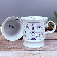 Herrenbecher Indisch Blau " Kaffee Pott " Porzellan Kaffeebecher Tasse maritim