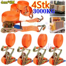 4pcs Spanngurte mit Ratsche und Haken Zurrgurte Spanngurt 3000kg 3t 6m Meter 4cm