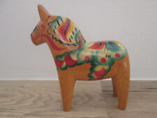 Dala Pferd Äkta Dalahemslöjd Nusnäs Schweden Nils Olsson hellbraun  12x13,5 cm