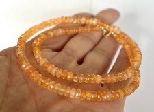 750 Gelbgold, natürl.Feueropal Kette, México, 42 cm lang, 44 ct, 4-4,8 mm Orange