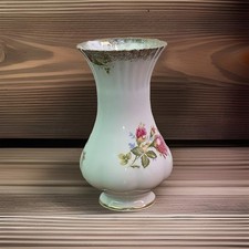 Chodziez Porzellan, Blumenvase Goldrand, Vase, Rosenmuster 16x9cm