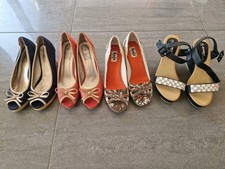 4 Paar Damenschuhe 37-38 Pumps Keilabsatz, Pieptoes, Keds u. Andere,  Schuhpaket