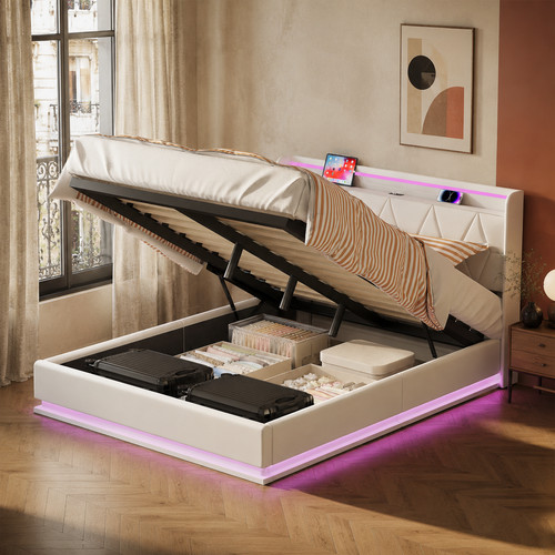 Led polsterbett boxspringbett - polsterbett,