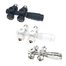 Badheizkörper Thermostat Anschlussgarnitur Mittelanschluss Weiß/Anthrazit/Chrom