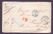 Umschlag 1865 mit - , stempel