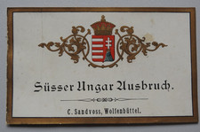 3196/ altes Etikett, Wein Süsser Ungar Ausbruch, C. Sandvoss Wolfenbüttel