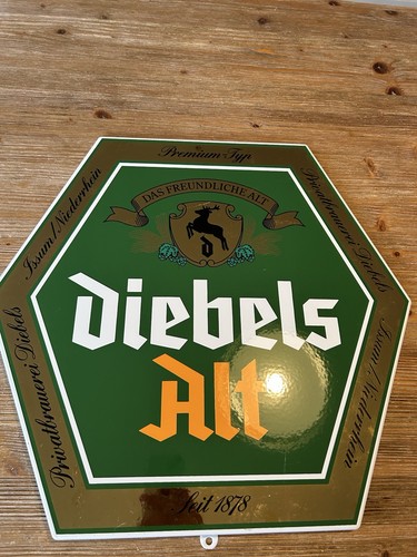 Diebels alt emailleschild x - diebels, 45