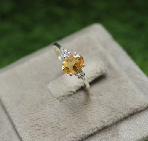 Ovalschliff citrin ring - ovalschliff,