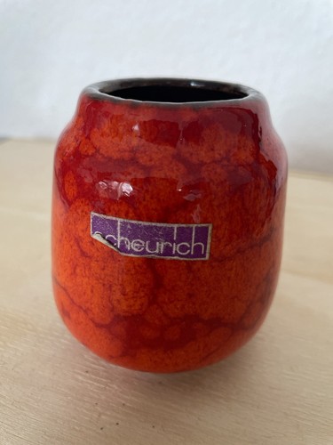 Vase orange rot scheurich fat - vase,