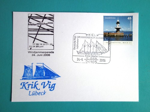 Postkarte mit schiffsstempel - postkarte,