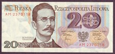 POLEN 20 ZLOTYCH Banknote 1982