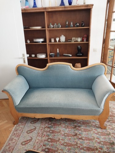 Biedermeier sofa blau - biedermeier,