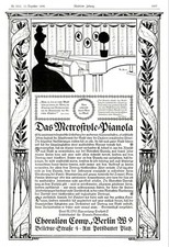 Selbstspielendes Klavier Pianola XL Reklame 1906 Choralion Musikrolle Pianistin