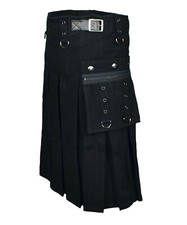 Schwarzer Worker Kilt von Lucyfire Fashion