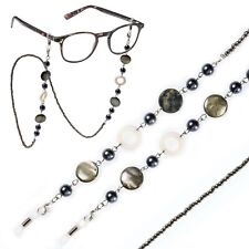 FEFI® Brillenkette: “ELLA” mit echtem Perlmutt und synth. Perlen – mit Karabiner