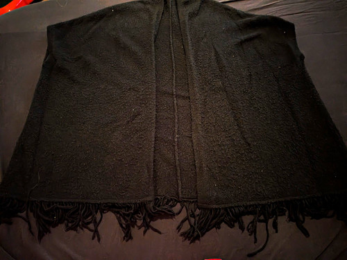 Damen poncho schwarz mit - ,