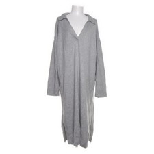 H&M, Polokleid, Größe: L, Grau, Baumwolle/Polyamid/Polyester, Fischgräte -BIz