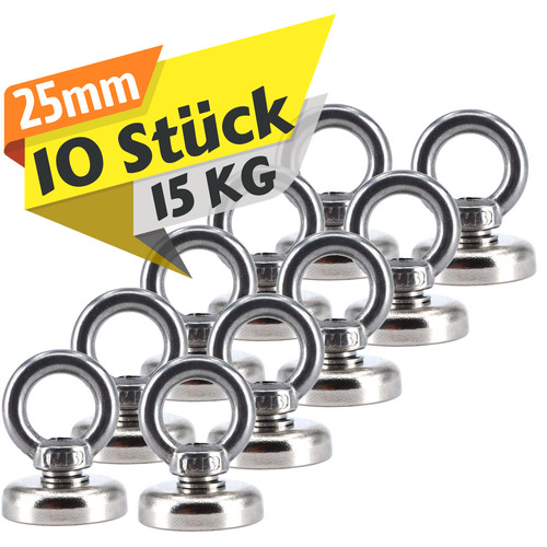 Neodym topfmagnet mit öse - mit, 25