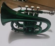 Taschentrompete in der Farbe grün, Zustand sehr gut. 