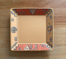 Wächtersbach Pasiega Servierplatte Teller quadratisch 25x25 cm gelb/Must Keramik