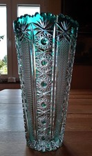 Vase Glasvase Überfang grün