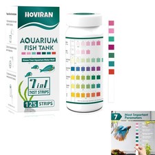 Aquarium Teststreifen, 7 in 1, 125er Wasser  Kit, Süßwasser, Salz, pH