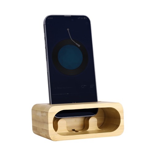 Handy halterung aus bambus - handy,