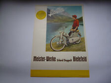 Meister-Werke Moped Erhardt Doppelt Bielefeld Original altes Plakat 1950er Jahre