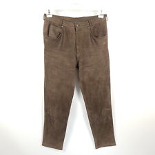 Raberg Lederhose Herren W32 L32 Braun Regular Straight Hose Biker Leder