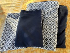 2 TCM Bettwäsche Bezüge 135 x 200 , 2 Kopfkissen-Bezüge 80 x 80, blau-weiß Satin